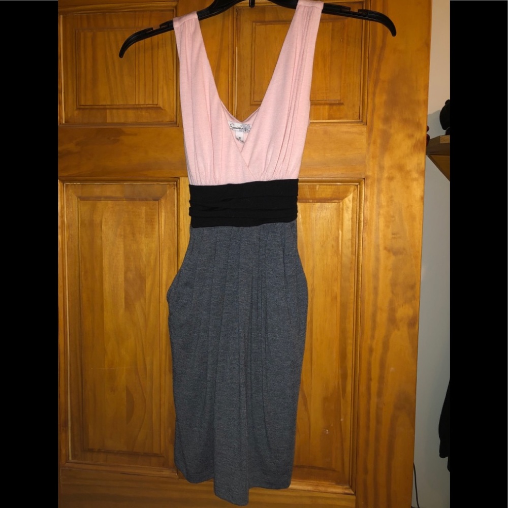 Casual black and pink dress
